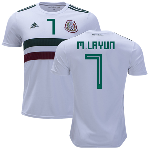 Mexico #7 M.Layun Away Kid Soccer Country Jersey - Click Image to Close